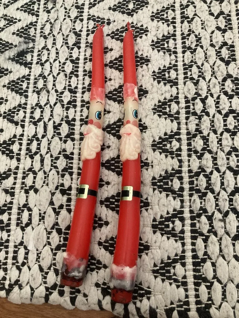Vintage 19050/1960 Capri Candles Santa Claus Set Of Taper Candle NO. 5824 Japan